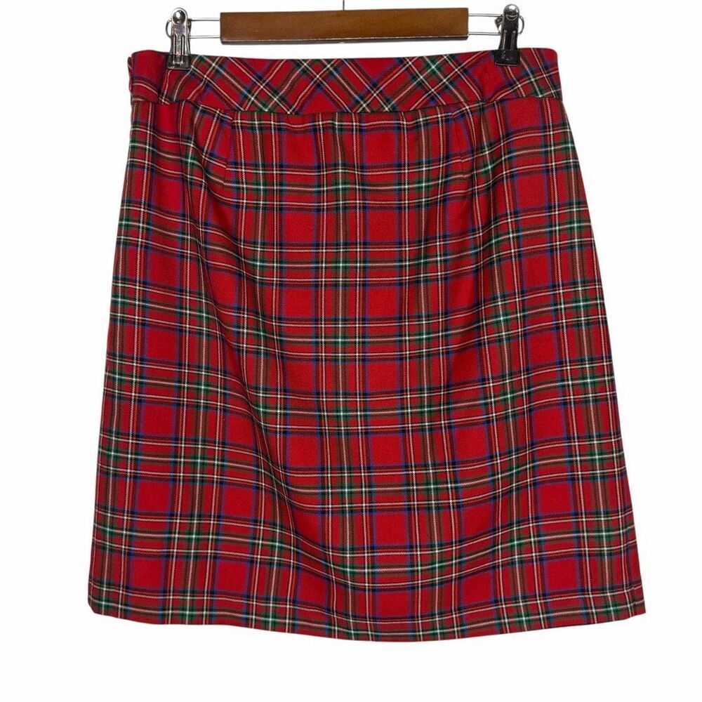 Talbots Women’s Red Plaid Size 10 Skirt Holiday - Picture 1 of 5